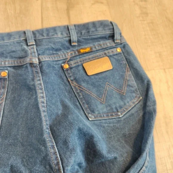 vtg Wrangler 13MWZ y2k 36x32 Western Cowboy mexico made us denim‎ Copper Rivit - Picture 5 of 8